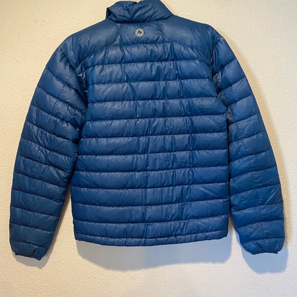 Marmot Blue Puffer Jacket Men’s Small‎ Lightweight – Flaws Noted - Picture 3 of 5